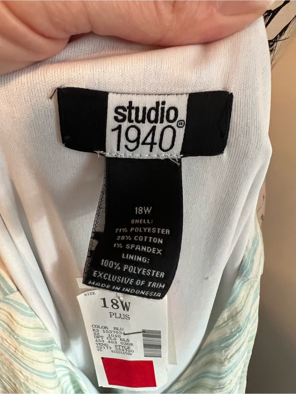 Studio 1940 Pastel Blue and White Striped Plus Size Midi Dress NWT - Picture 9 of 11